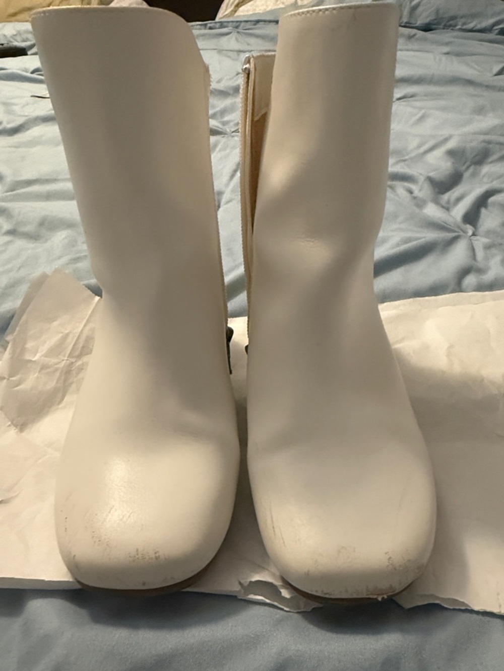 Little girls white booties